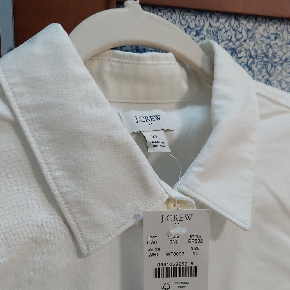 J.Crew Top, NWT, Size XL, White, 100% Cotton, Collar, Buttondown - Picture 7 of 8